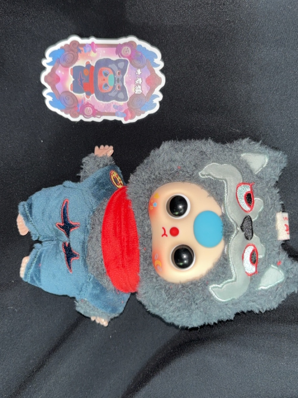 Plush Wolf Costume Doll - Grey and Blue Kids Toy